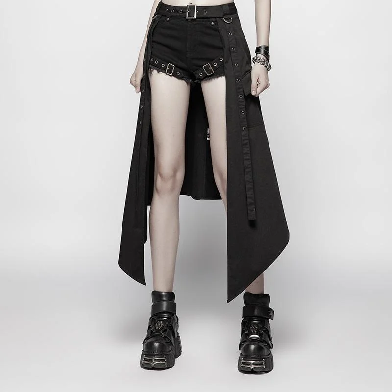 Women's Punk Detachable Overskirt mini skirt trendy