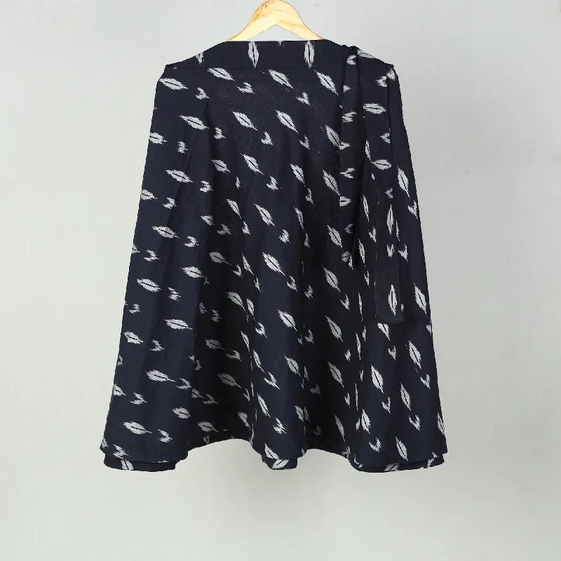 Black - Wrap Around Cotton Pochampally Ikat Skirt 18 relaxed fit skirt