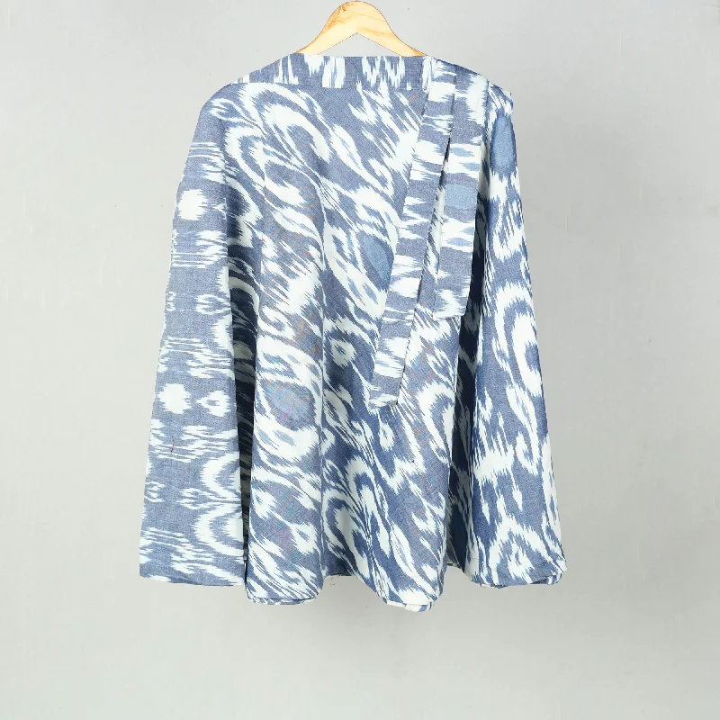 Blue - Wrap Around Cotton Pochampally Ikat Skirt 20 corduroy skirt durable