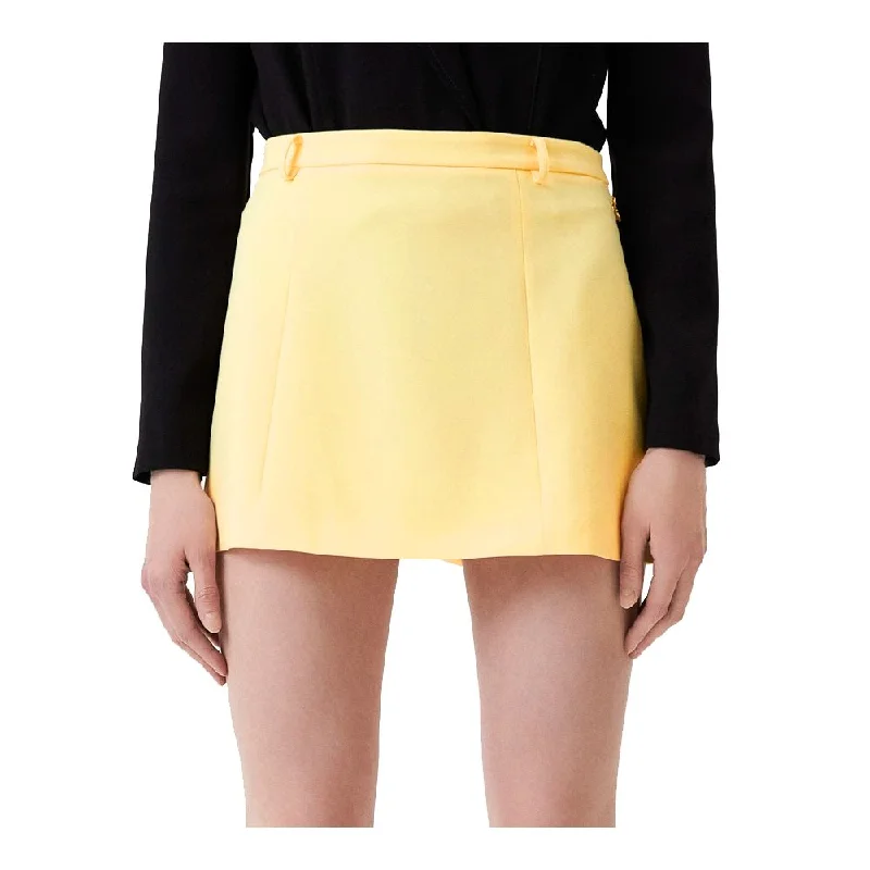 Patrizia Pepe Yellow Polyester Skirt asymmetrical skirt cut