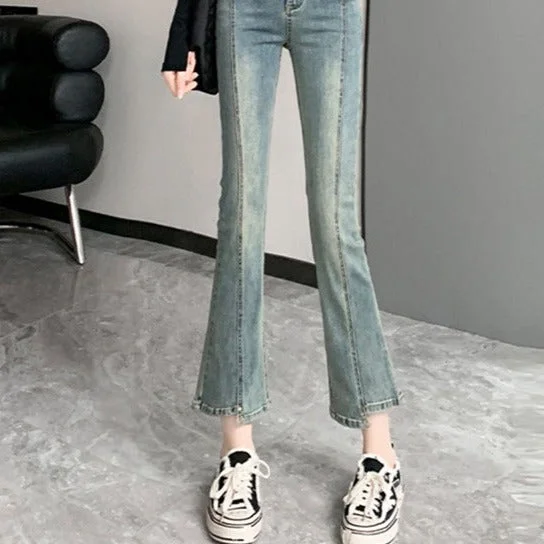 NiDELL Maternity Jeans . Fashion Flared Pants Summer Outdoor Casual Maternity Pants Fashionable Mom Casual Cropped Jeans Elegant Bootcut Fit Jeans