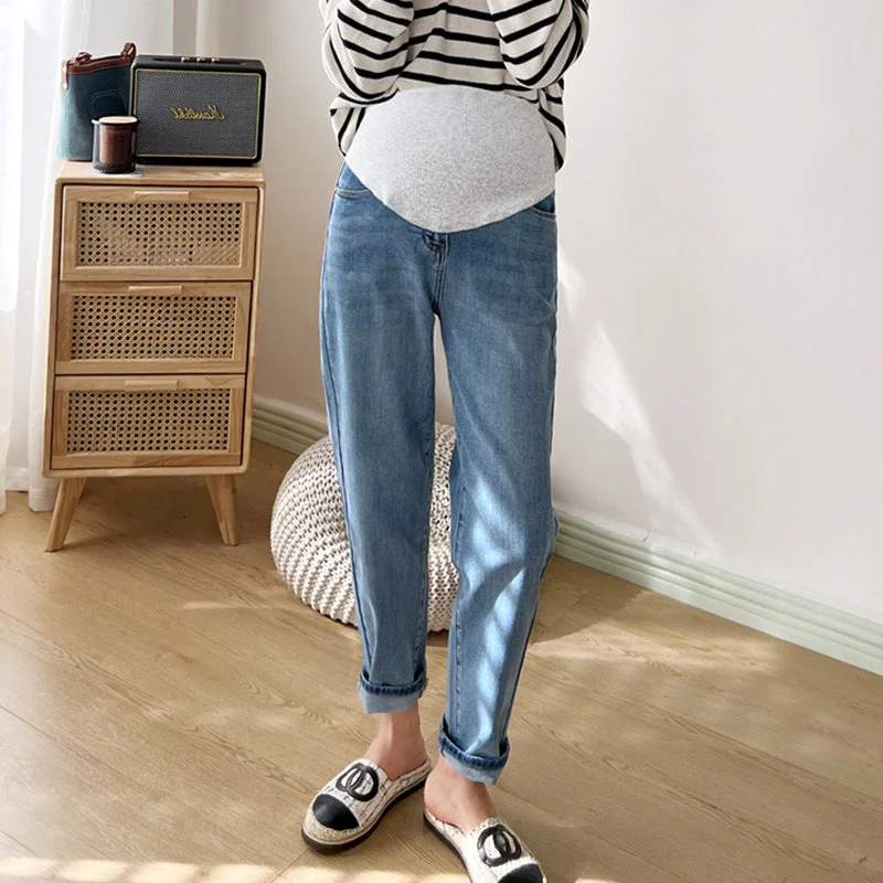 Nidell: Pregnant Women’s Elegant Jeans Long pants for Summer Elegant Wide-Leg Jeans